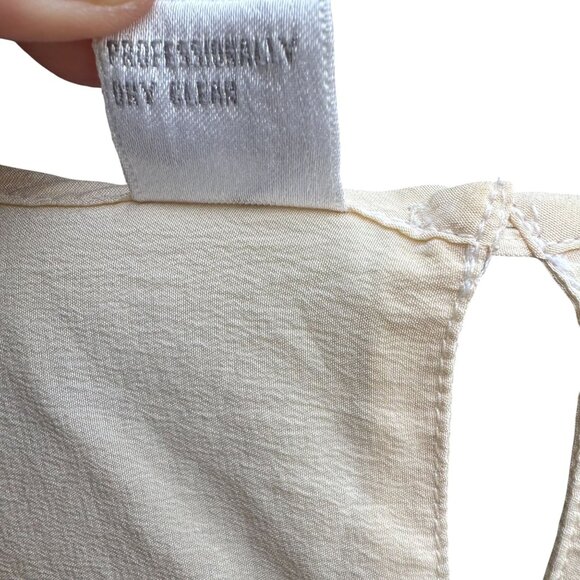 Nordstrom Town Square Vintage Silk Ivory Womens Blouse Short Sleeve Blouse 18 - Picture 10 of 10